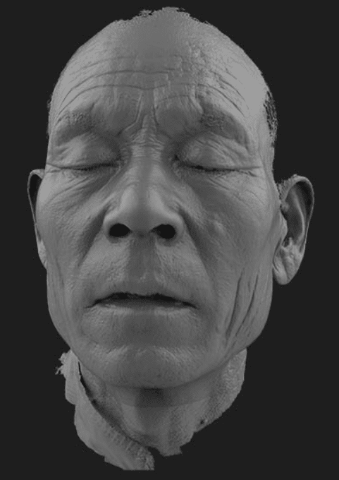 Hier siehst Du einen 3D Scan von einem Gesicht